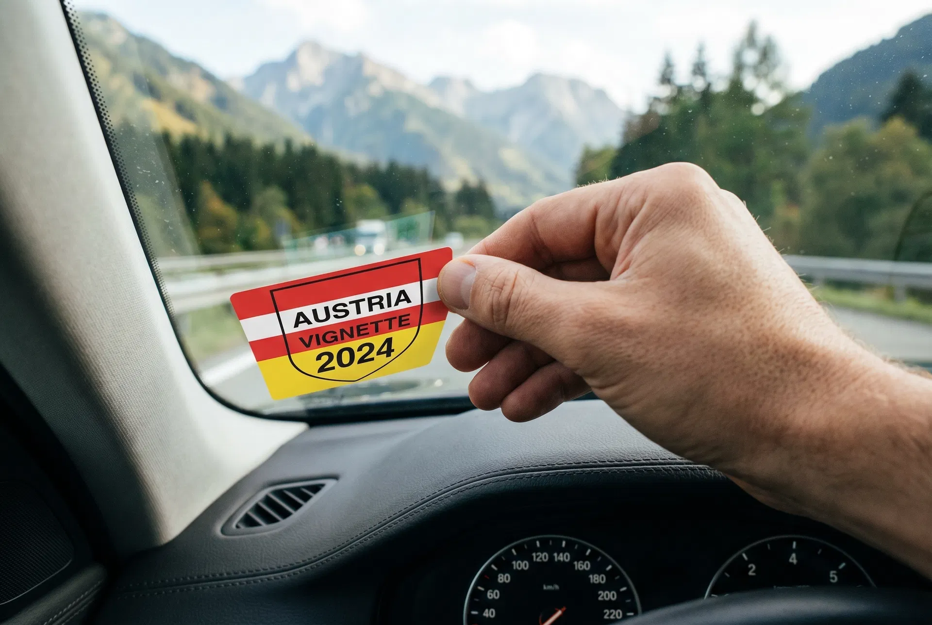 Vignette an der Windschutzscheibe